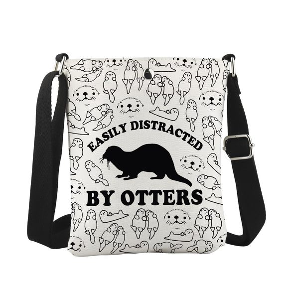 Otter Themed Crossbody Bag Sea Otter Gift Sea Animals Gift Otter Lover >:) - Picture 1 of 6